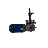 Vertragingskast / Tandwielkast met elektromotor t.b.v. Javo Super / Super Mega  gebruikt met as.