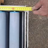 5 stuks aluminium rollenbanen 2150 x 350 mm in goede staat licht van gewicht