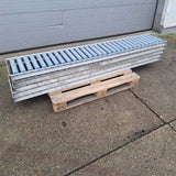 5 stuks aluminium rollenbanen 2150 x 350 mm in goede staat licht van gewicht
