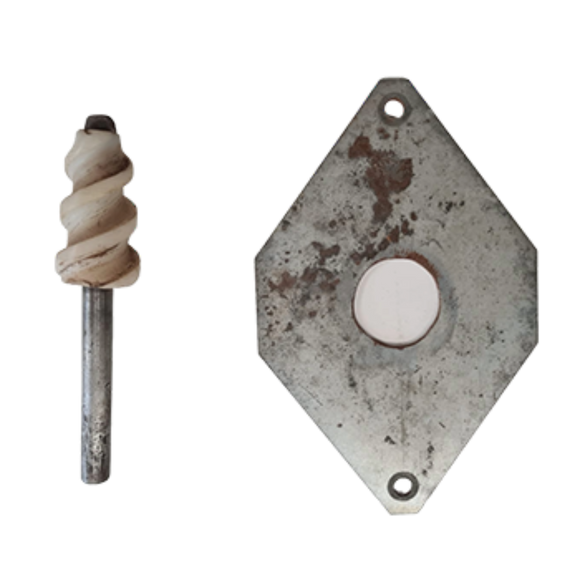 Gebruikte grondboor Ø35mm en boorplaat t.b.v. Mayer potmachine