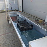 RVS waterunit / watergeefbak t.b.v. kisten, trays of potten compleet en werkend
